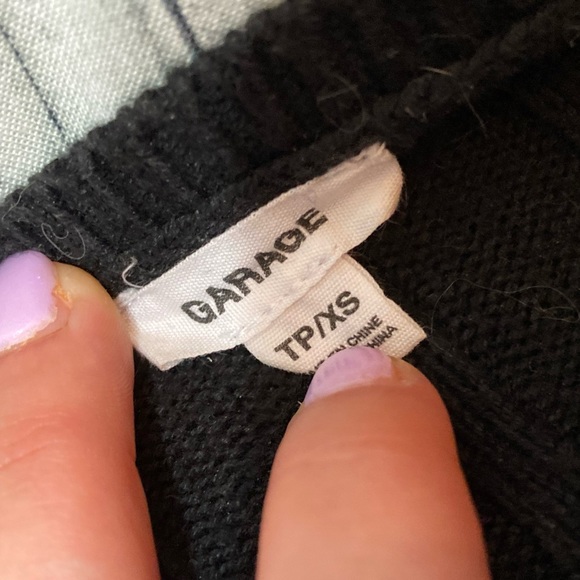 Garage navy crop sweater - Picture 2 of 2